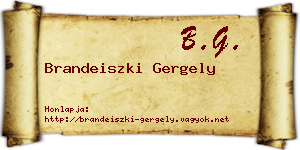 Brandeiszki Gergely névjegykártya